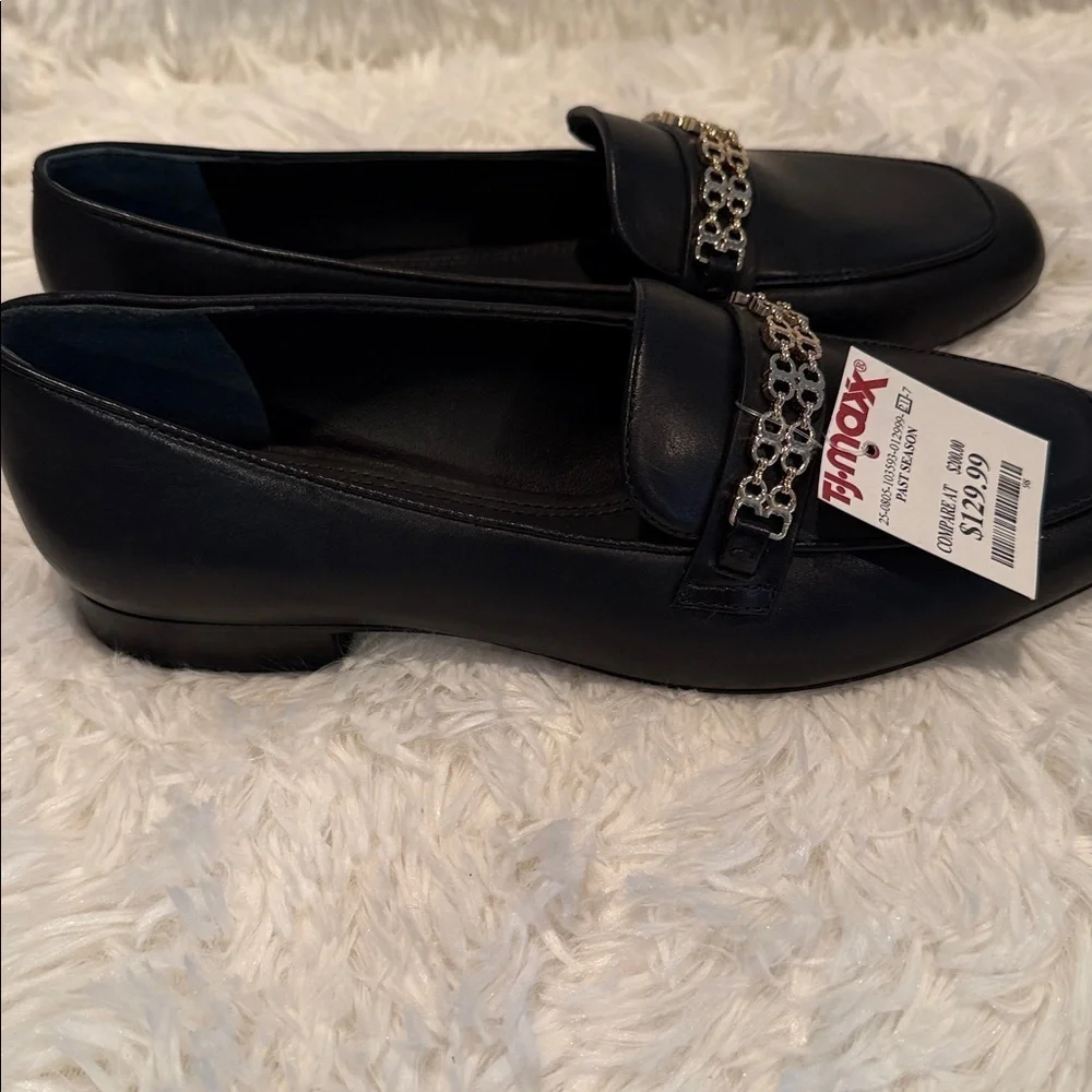 Tory Burch Gemini Link Black Slip On Flats NWT Size 8.5